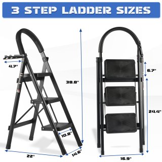 3 Step Ladder-Black