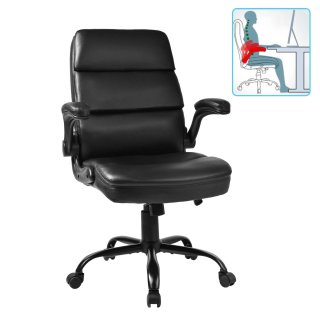 YEEZEE Ergonomic Office Chair - Adjustable, with Memory Foam, Flip-up Arms & 360° Wheels .(Black）