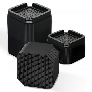 YEEZEE Adjustable Black Plastic Bed Risers 2in or 4in, Furniture Risers Set of 8 Pieces Count