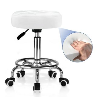 YEEZEE Ergonomic Rolling Stool with Adjustable Footrest -with Swivel Wheels for Home,Salon,Kitchen