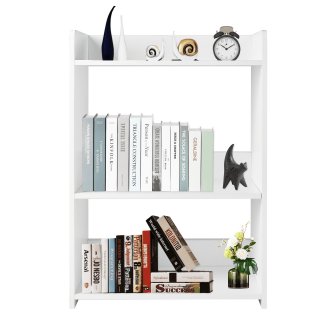 YEEZEE 3 Tier Bookshelves Storage Rack,Space Saving Open Bookshelf for Various Home Spaces,White