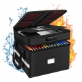 YEEZEE Fireproof File Box with Lock, Double Foldable with Reflective Strip for Letter/Legal Folders